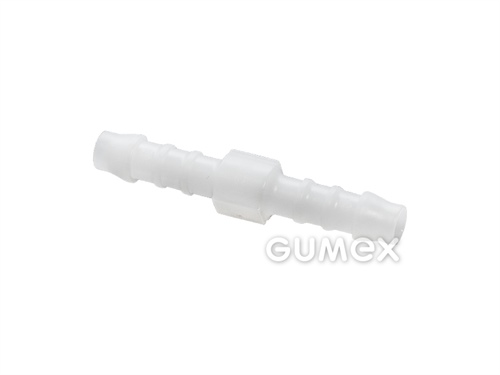 Spojka priama NORMAPLAST GS, 4mm, 10bar, POM (acetal kopolymér), 0/+80°C, biela